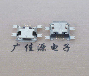 Micro USB 5pin沉板插座,下沉1.27mm外殼鍍霧錫卷口端子SMT貼片連接器