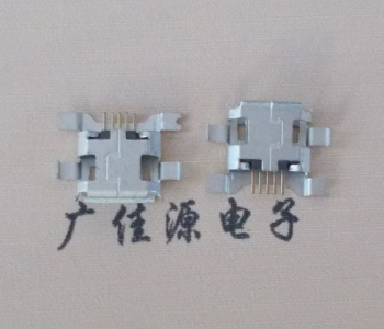 Micro USB插座|5P沉板0.7有卷邊|針加長(zhǎng)貼片鍍鎳/霧錫|四烏龜腳