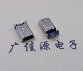 Mini USB5Pin公頭180度,貼板帶柱體長(zhǎng)13.2MM