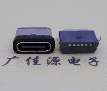 type c6p防水母口,殼兩腳沉0.8mm插板電源端smt貼