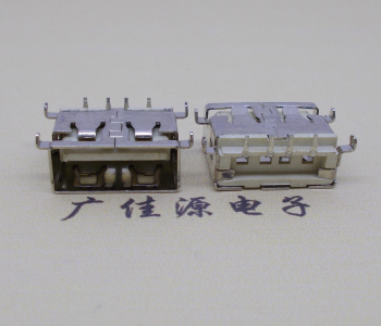 短體usb 2.0沉板1.1mm/反向膠芯端DIP90度插板