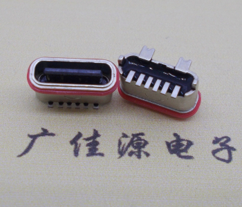 直立式type c防水母座6p貼片,type c連接器ipx67等級接頭