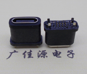 直立插usb type-c16pin防水母頭/母座連接器H10.2mm接口